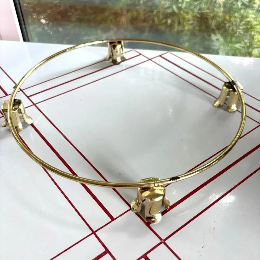 Vintage Gold Tone Brass Advent Candle Wreath Ring by General Wax Co